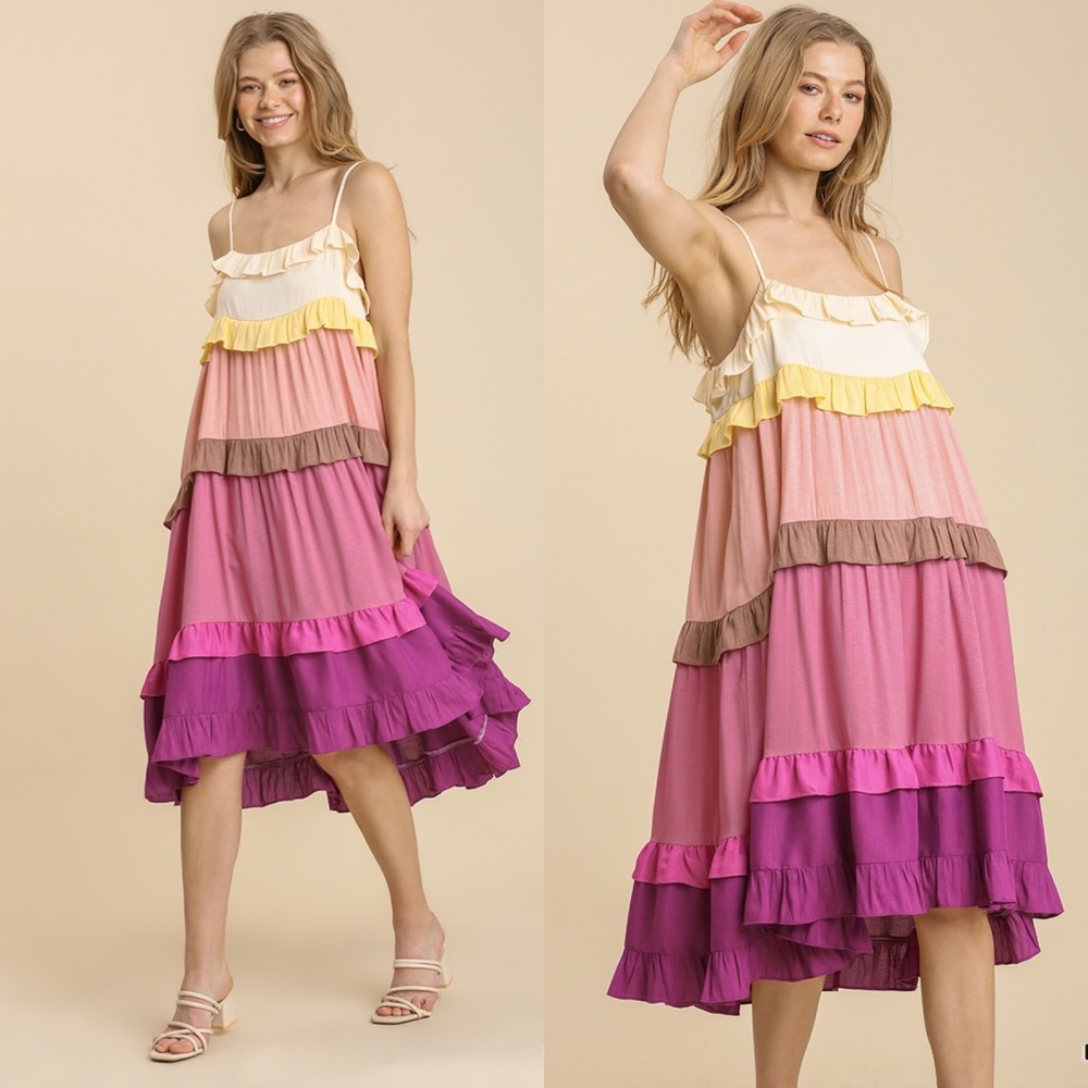 🎀Umgee Midi Ruffle Tiered Dress🎀